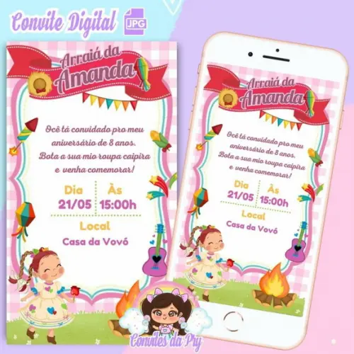 Convite Digital Arraiá Festa Junina