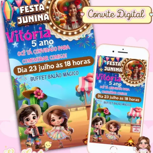 Convite Digital Arraiá Festa Junina com Foto