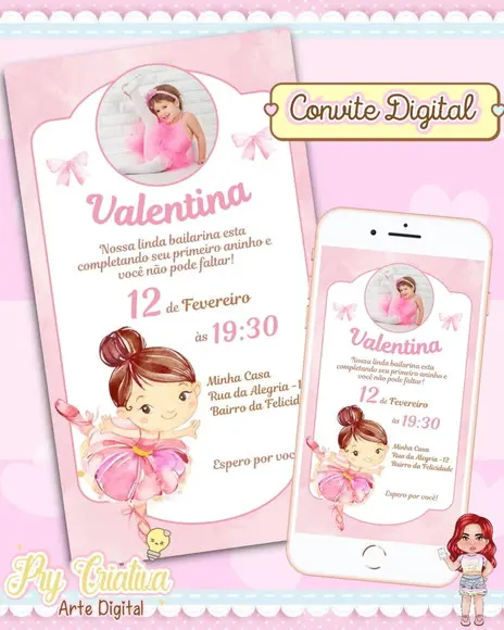 Convite Digital Bailarina
