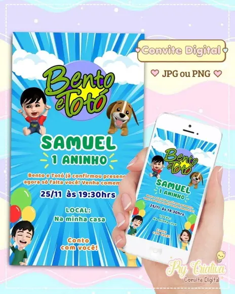 Convite Digital Bento e Totó