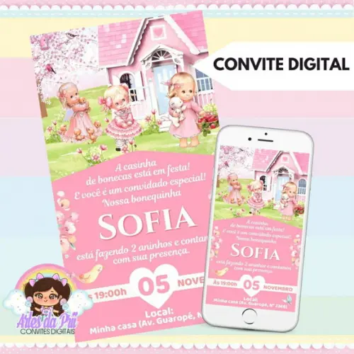 Convite Digital Casa de Bonecas