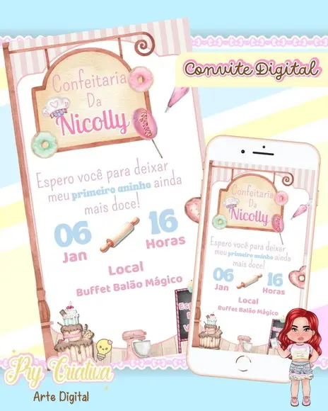 Convite Digital Confeitaria