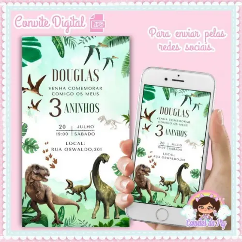 Convite Digital Dinossauro