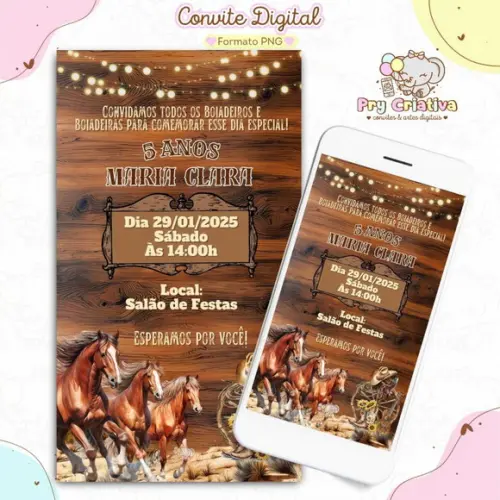 Convite Digital Haras Cavalo