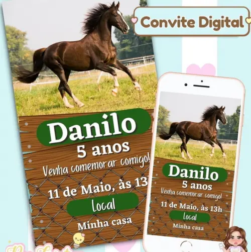 Convite Digital Haras Cavalo