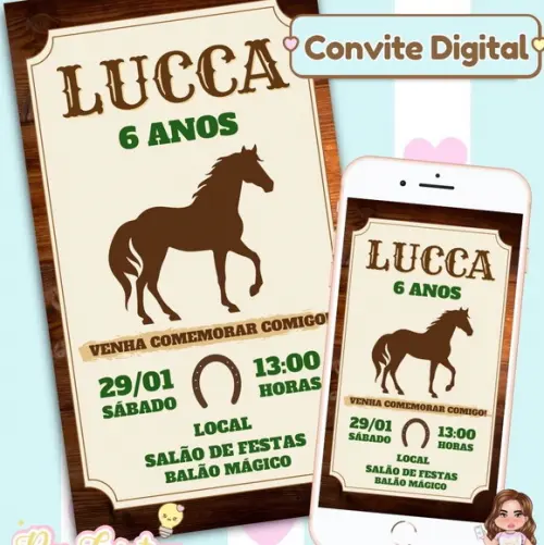 Convite Digital Haras Cavalo
