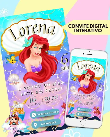 Convite Digital Interativo a Pequena Sereia