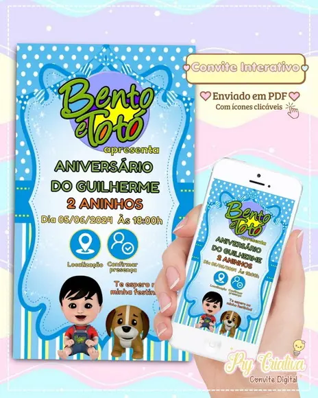 Convite Digital Interativo Bento e Totó