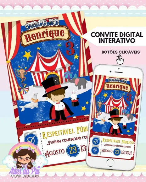Convite Digital Interativo Circo