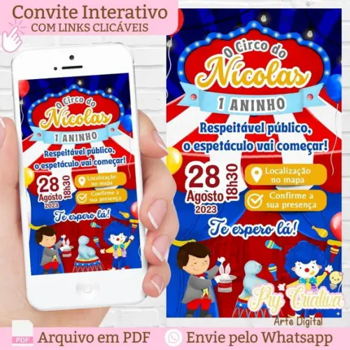 Convite Digital Interativo Circo