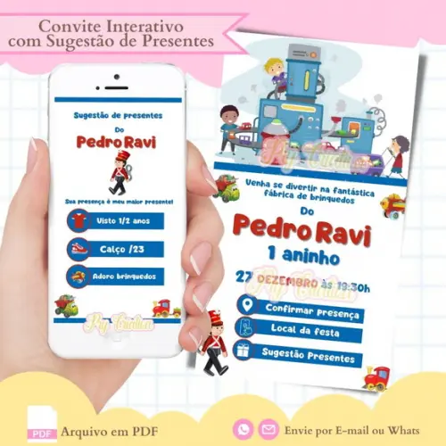 Convite Digital Interativo Fábrica de Brinquedos
