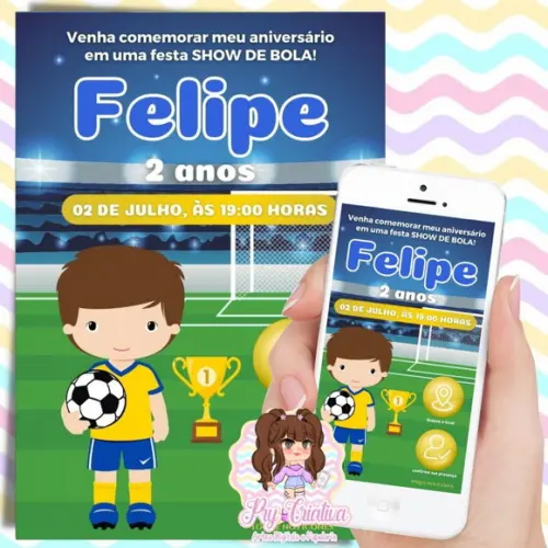 Convite Digital Interativo Futebol
