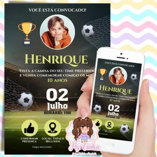 Convite Digital Interativo Futebol