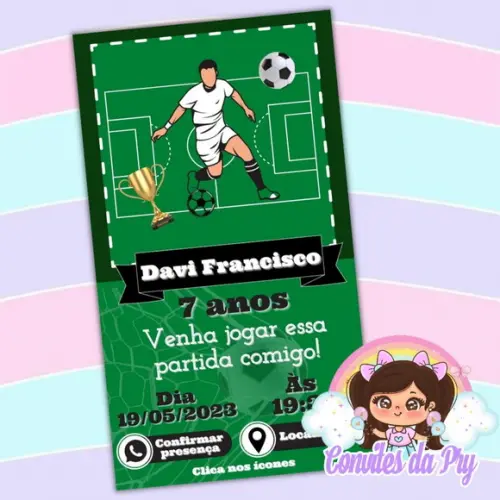 Convite Digital Interativo Futebol