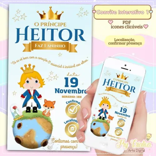 Convite Digital Interativo o Pequeno Príncipe