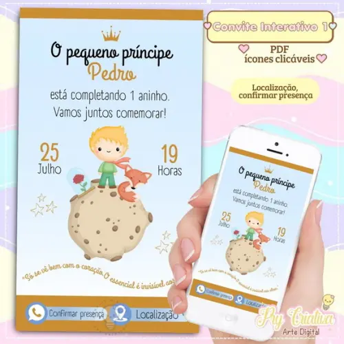 Convite Digital Interativo o Pequeno Príncipe