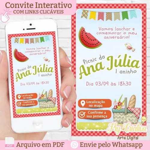 Convite Digital Interativo Picnic