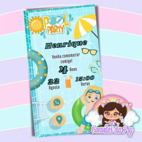 Convite Digital Interativo Pool Party