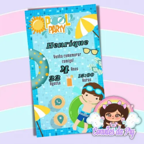 Convite Digital Interativo Pool Party
