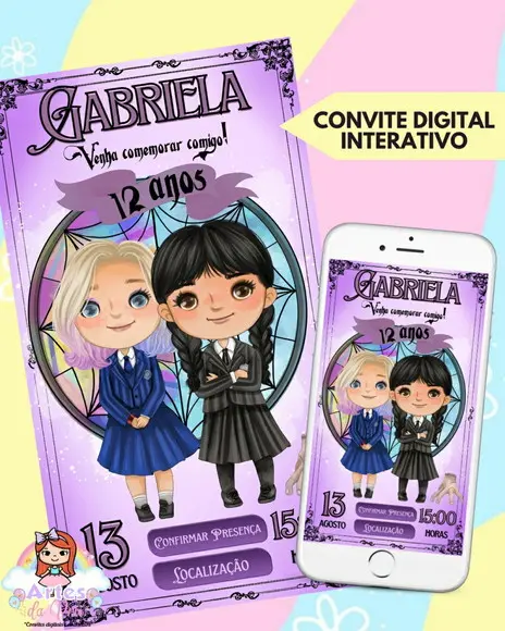 Convite Digital Interativo Wandinha