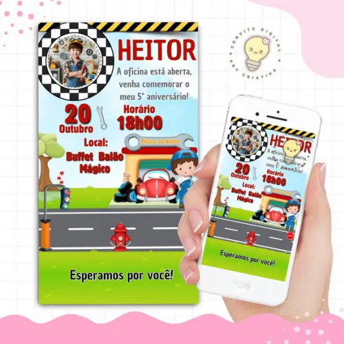 Convite Digital Mecânico com Foto