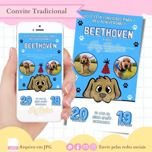 Convite Digital Pet Cachorro