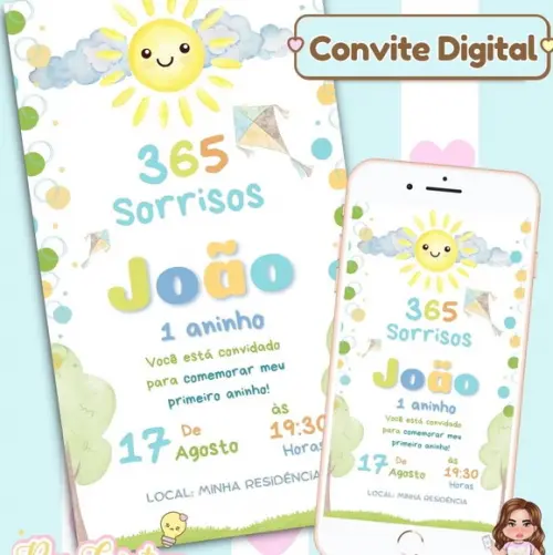 Convite Digital Primeira Volta ao Sol