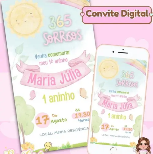 Convite Digital Primeira Volta ao Sol