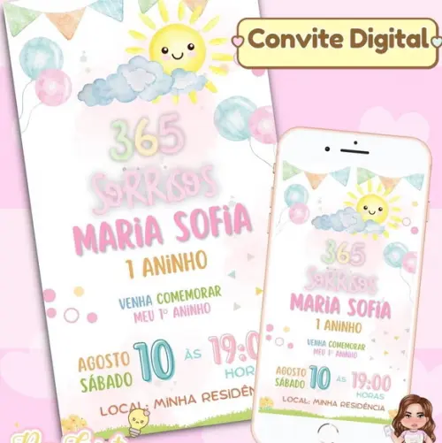 Convite Digital Primeira Volta ao Sol