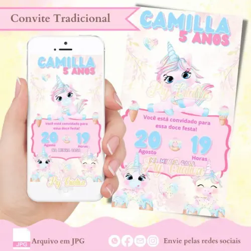 Convite Digital Unicórnio