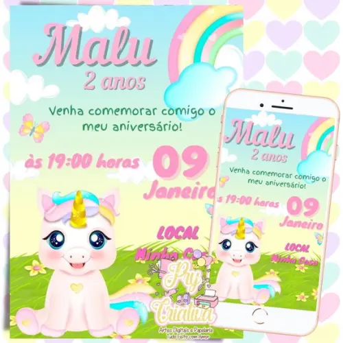 Convite Digital Unicórnio
