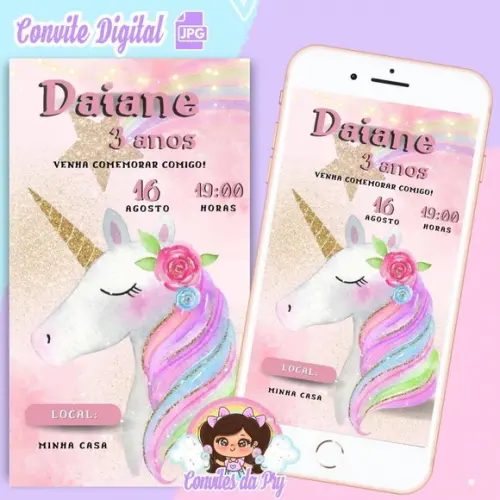 Convite Digital Unicórnio