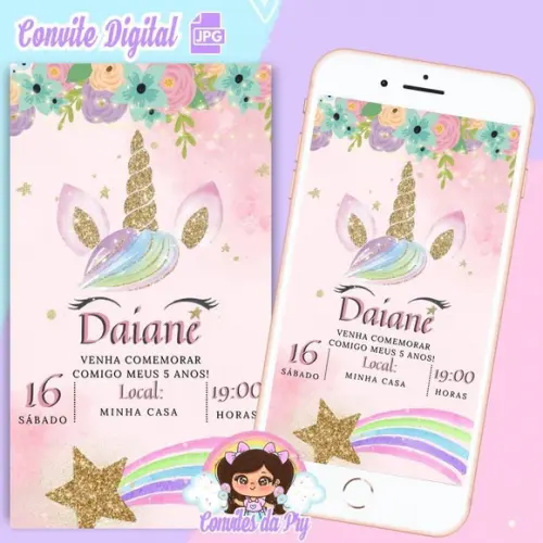 Convite Digital Unicórnio