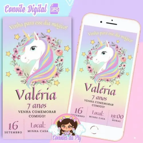 Convite Digital Unicórnio
