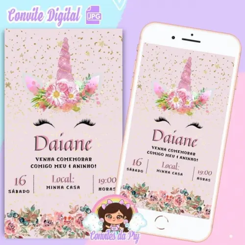 Convite Digital Unicórnio
