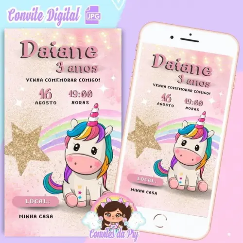Convite Digital Unicórnio