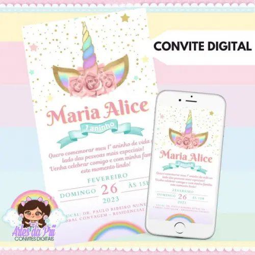 Convite Digital Unicórnio