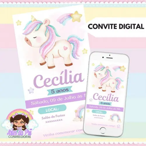 Convite Digital Unicórnio