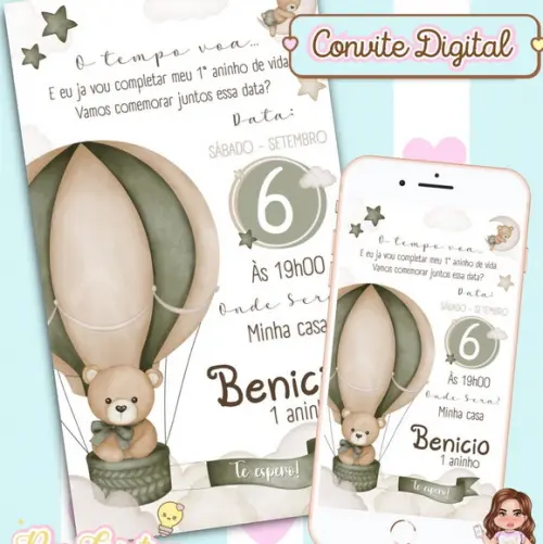 Convite Digital Urso Baloeiro