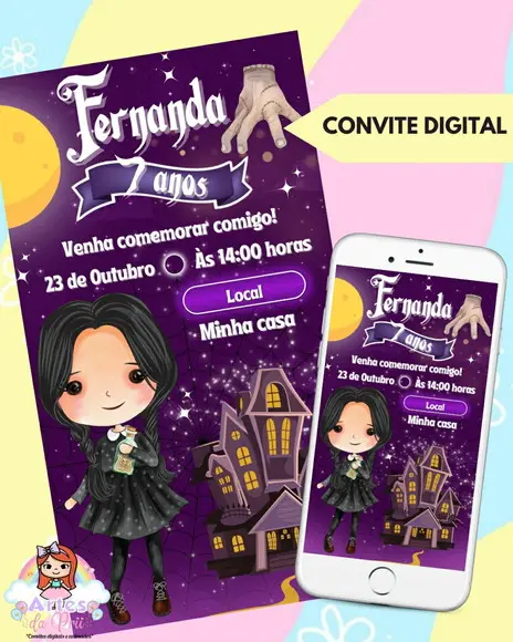 Convite Digital Wandinha