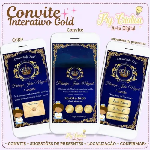 Convite Interativo Animado Realeza
