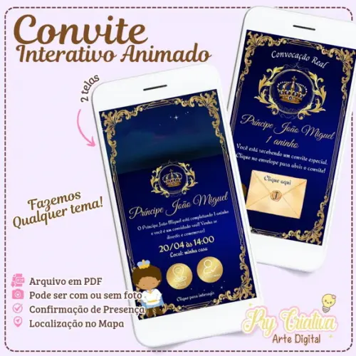 Convite Interativo Animado Realeza