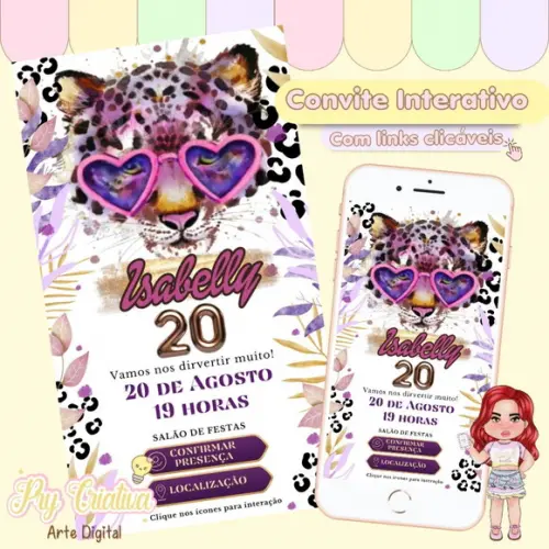 Convite Interativo Animal Print