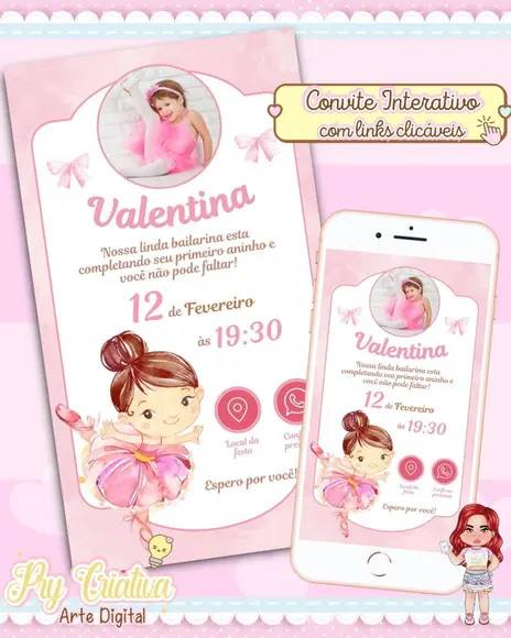 Convite Interativo Bailarina