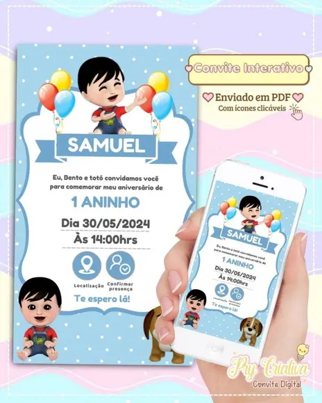 Convite Interativo Bento e Totó