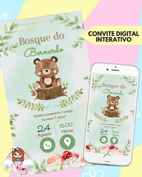 Convite Interativo Bosque Encantado