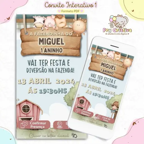 Convite Interativo Fazendinha