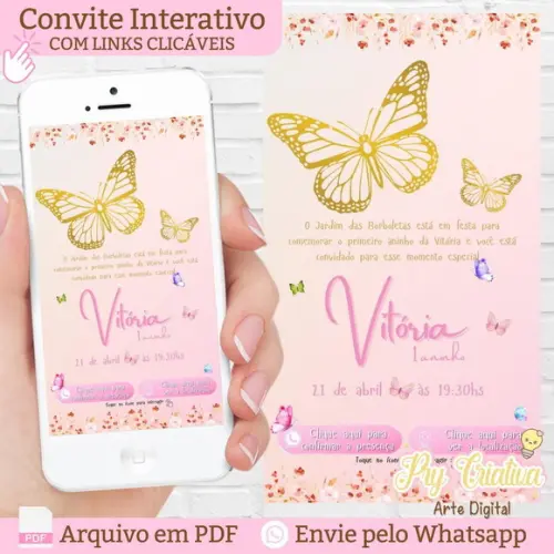 Convite Interativo Jardim das Borboletas