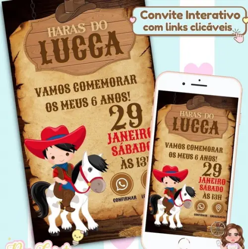 Convite Interativo Haras Cavalo