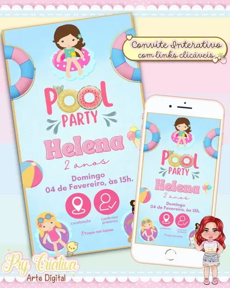 Convite Interativo Pool Party